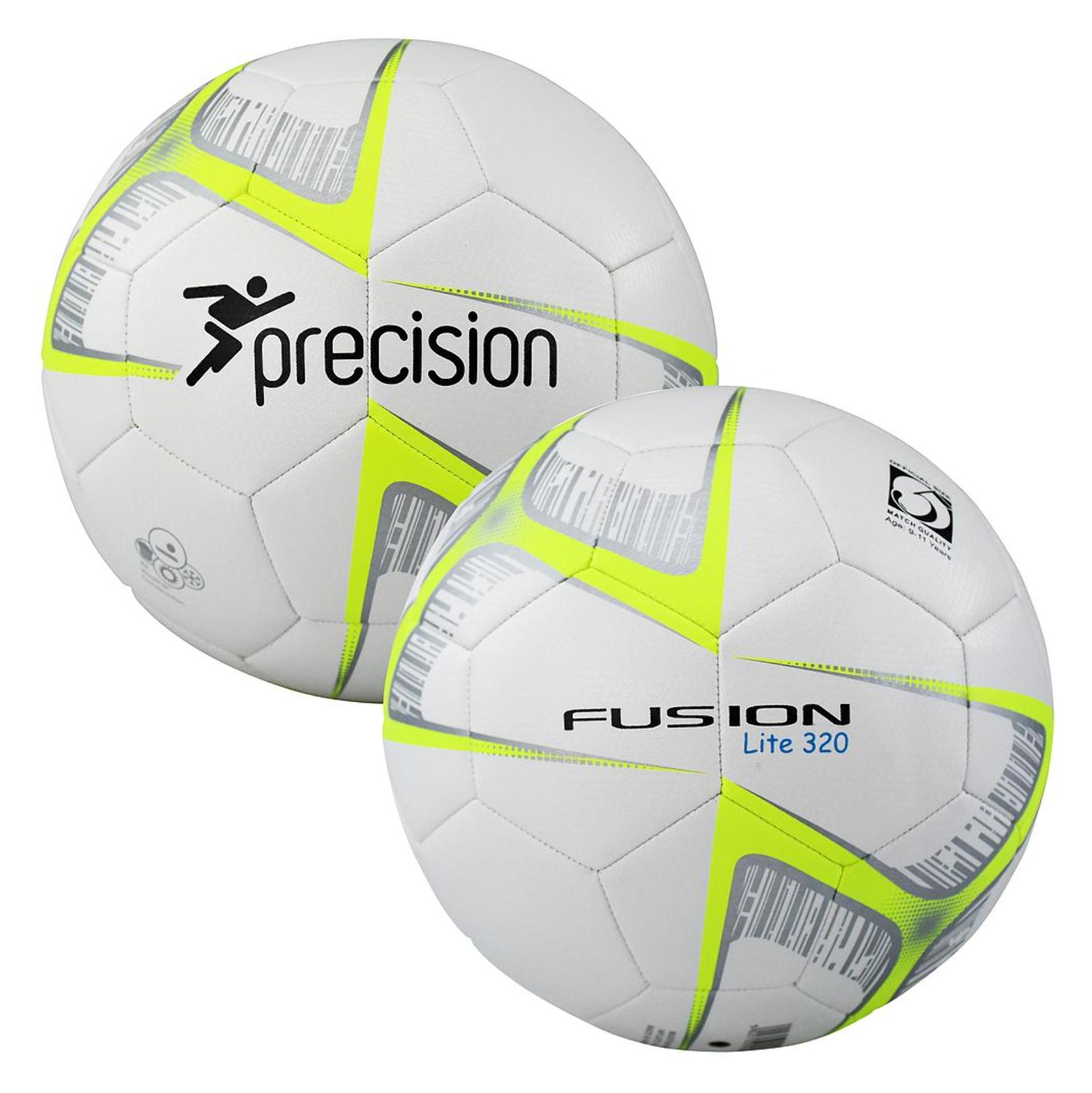Precision Fusion Lite Football Size 5 320gms | Adult Unisex | White/Fluo Yellow/Black | Size 5