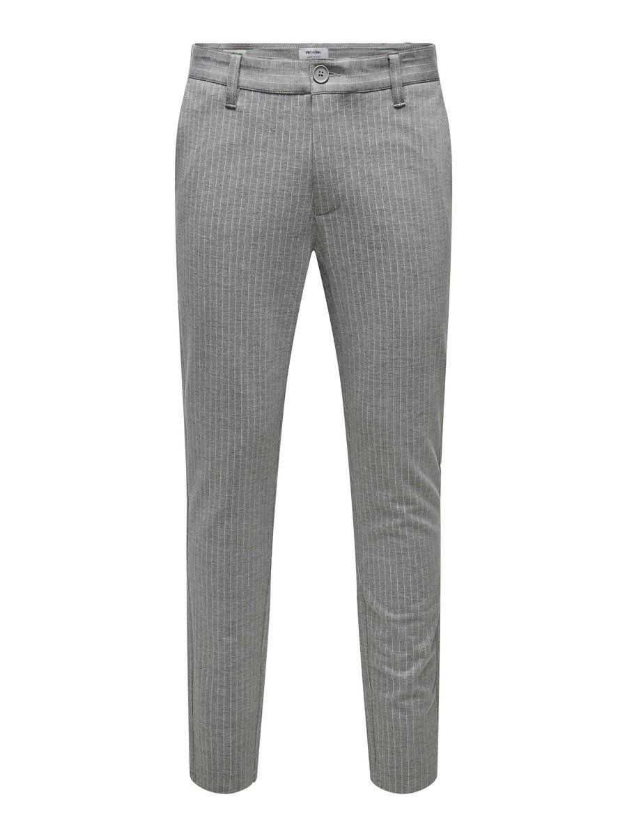 ONLY & SONS Mark Striped Trousers Men Grey