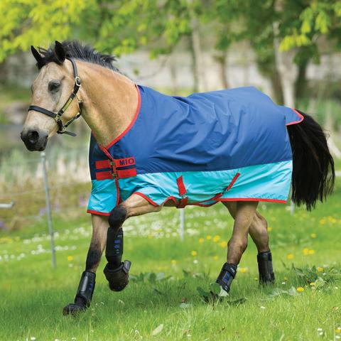MIO Turnout Rugs | Mio Lightweight 0g Standard Turnout Rug Colour Turquoise and Black Size 5'9