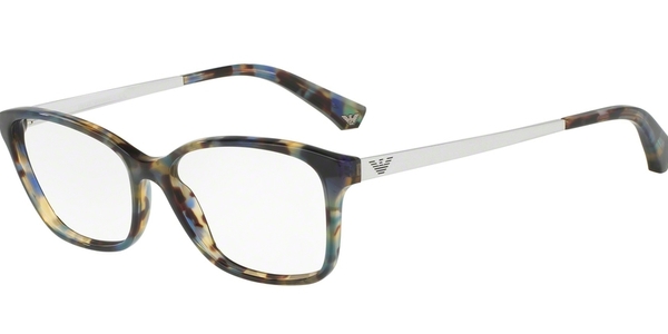 Emporio Armani EA3026 5542 Havana Spotted Blue Cat Eye Glasses in Blue