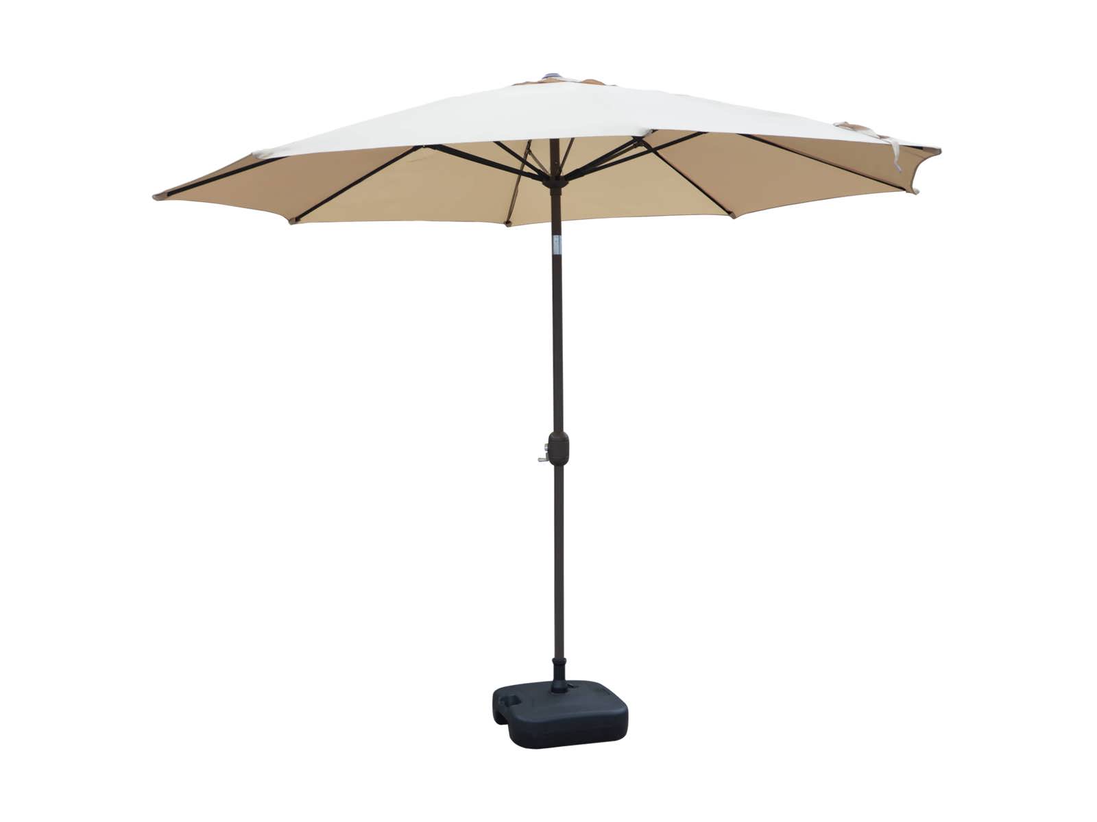 Market Parasol And Plastic Base in Brown