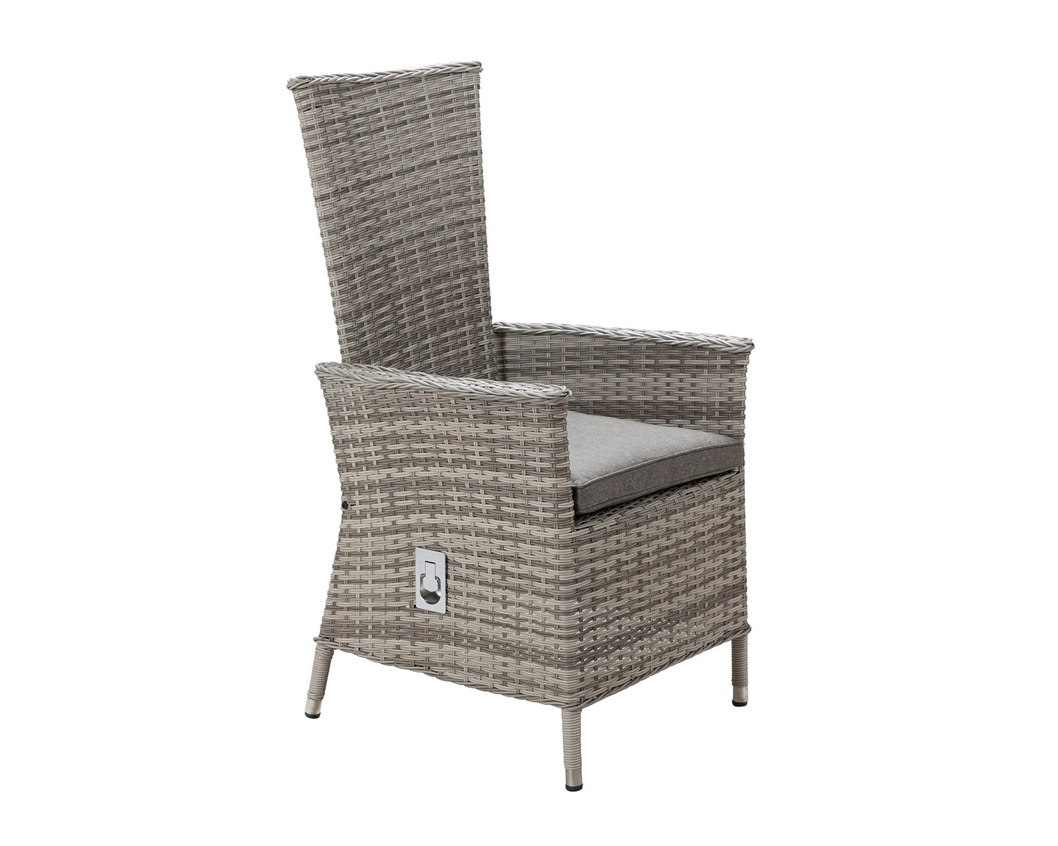 Reclining Rattan Garden Chair in Grey - Cambridge