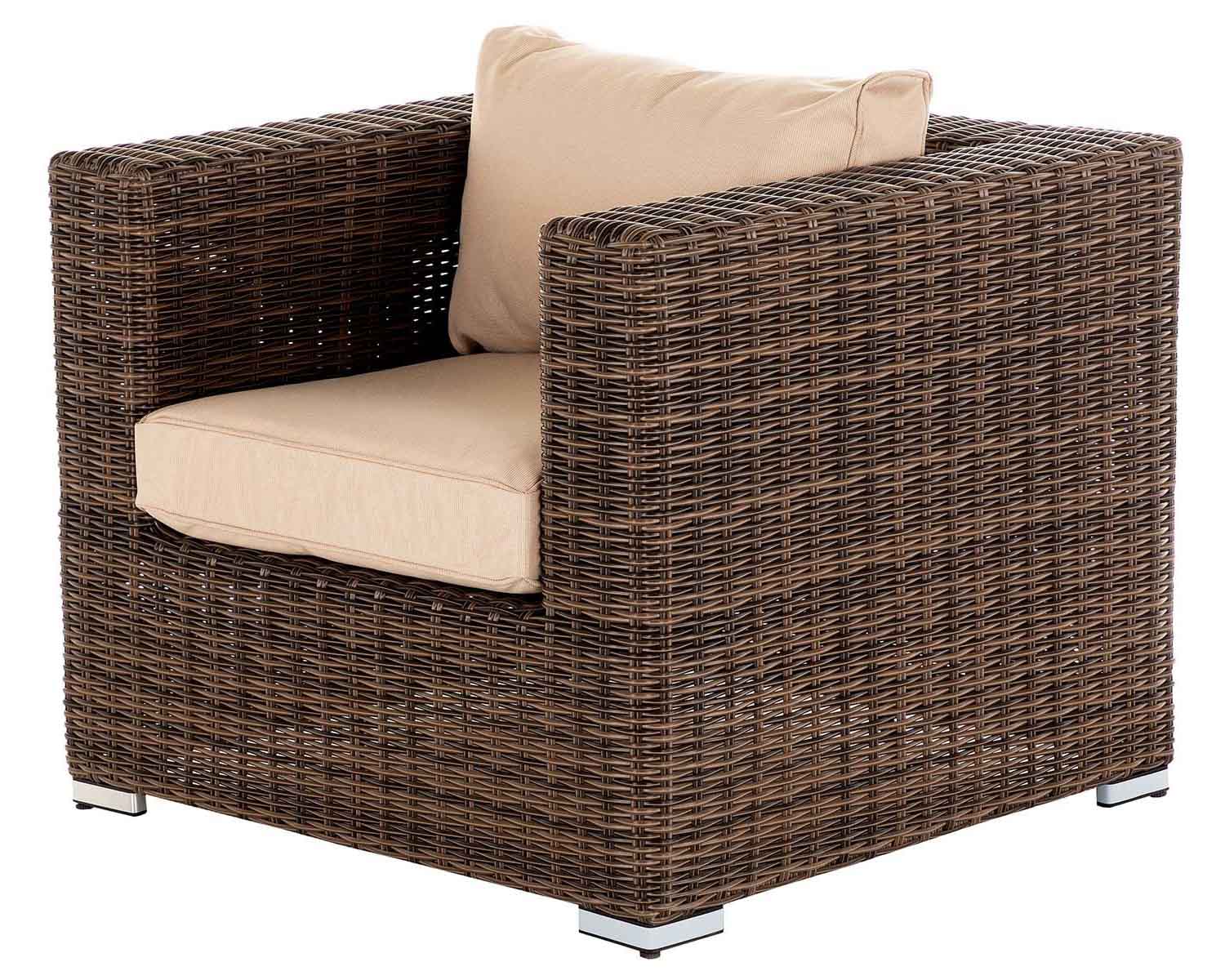 Rattan Garden Armchair in Truffle Brown - Ascot