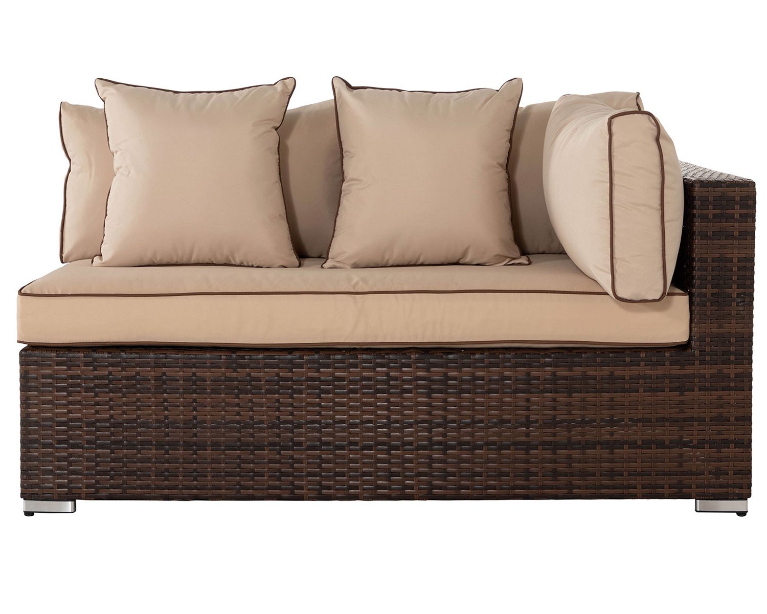 Left As You Sit Rattan Garden Sofa in Brown - Monaco