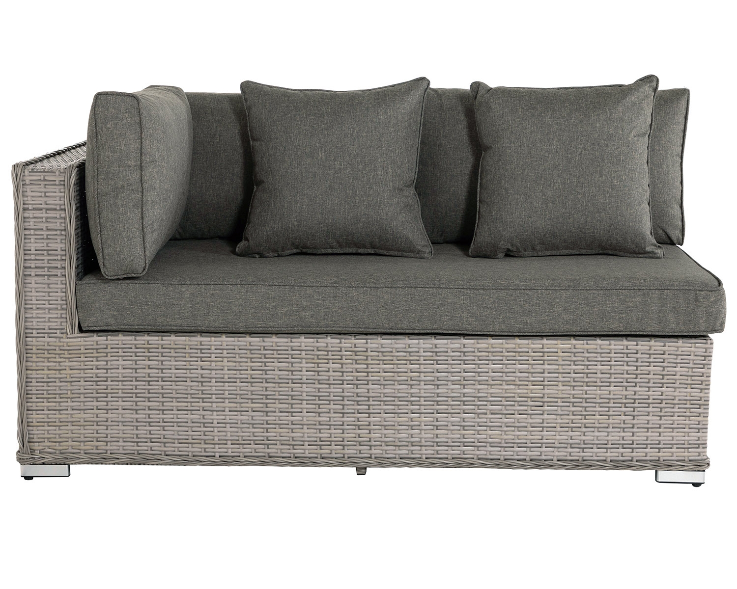 Rattan Garden Day Bed Sofa Right As You Sit in Grey - Monaco