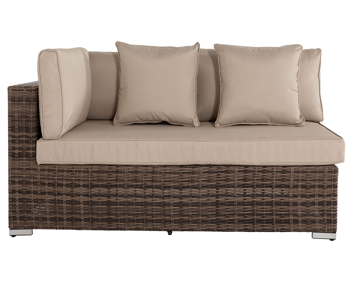 Right As You Sit Rattan Garden Sofa in Brown &amp; Champagne - Premium Weave - Monaco