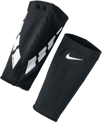 Nike Unisex'S Lock Elite Football Guard Sleeves (Pair Of 1), Black/White/White, Large, Open Box
