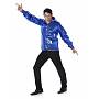 KARNIVAL COSTUMES (XL) Men's blue sequin disco shirt