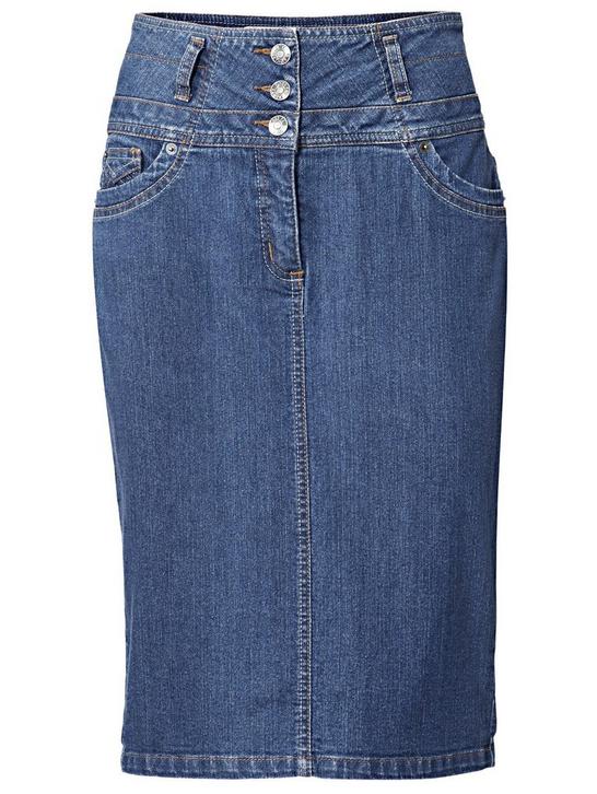 Ashley Brooke Jupe courte en jean amincissante - Ashley Brooke - Bleu