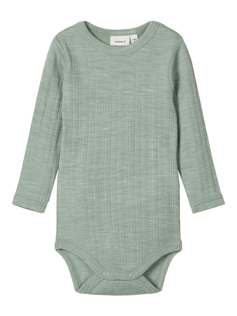 NAME IT - Merino Wool Romper - Green - Boys - Size 50