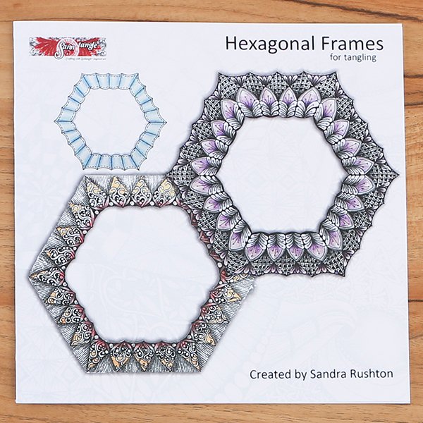 Sandra Rushton Sanntangle Frames for Tangling Stencil - Hexagon
