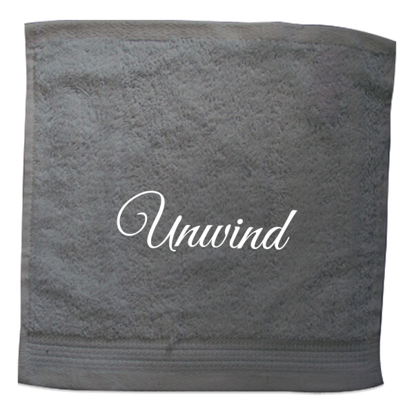 Unwind Embroidered Towel - Face Cloth