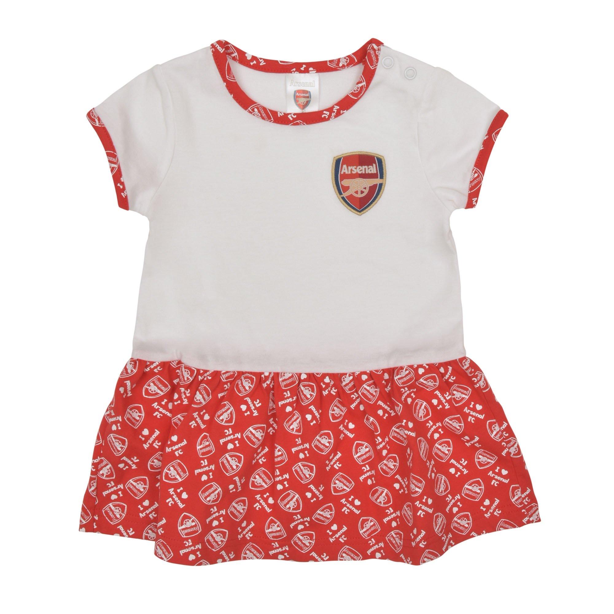Arsenal Baby Crest Dress 9-12, Red/White