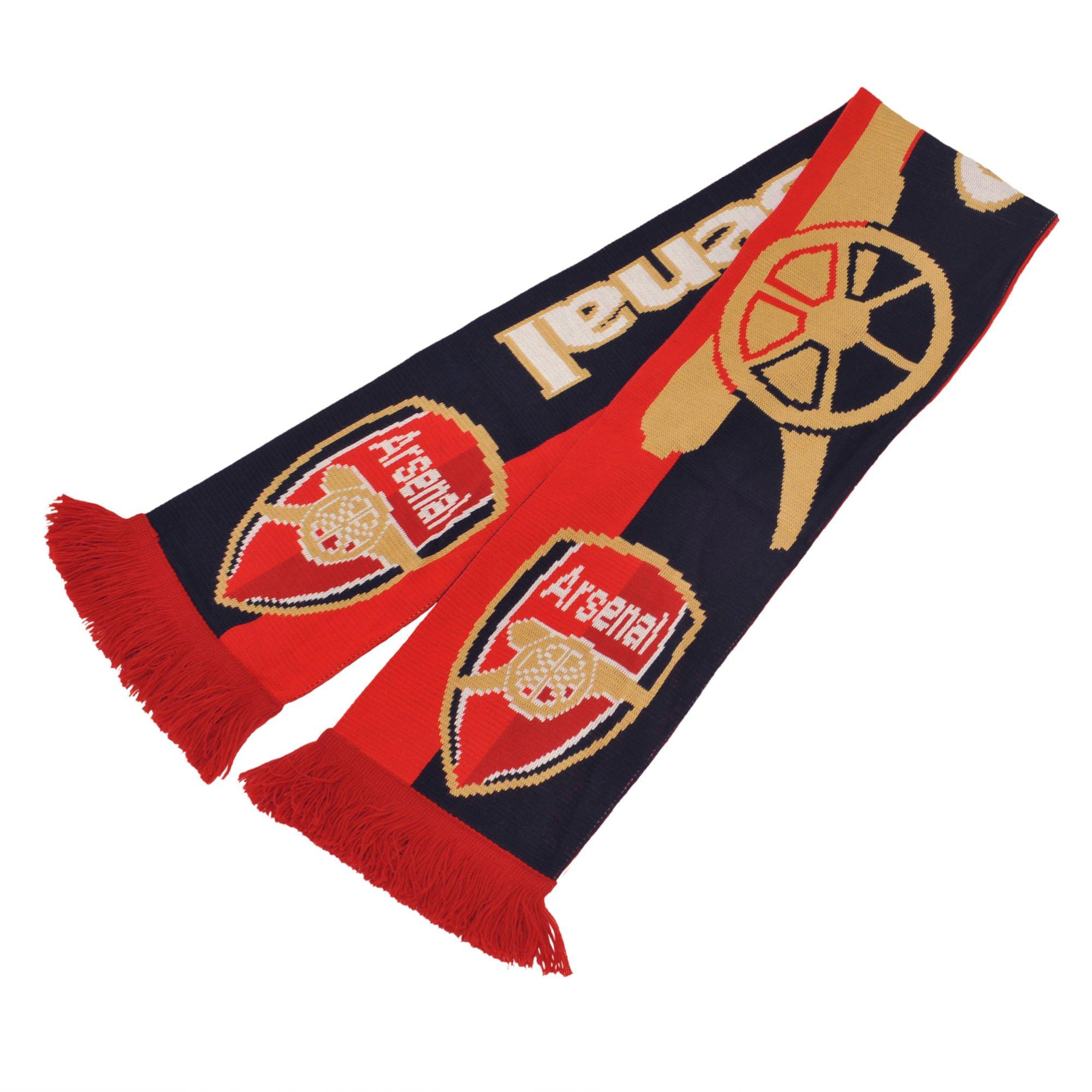 Arsenal Gunners Text Bar Scarf, Red/Dark Blue