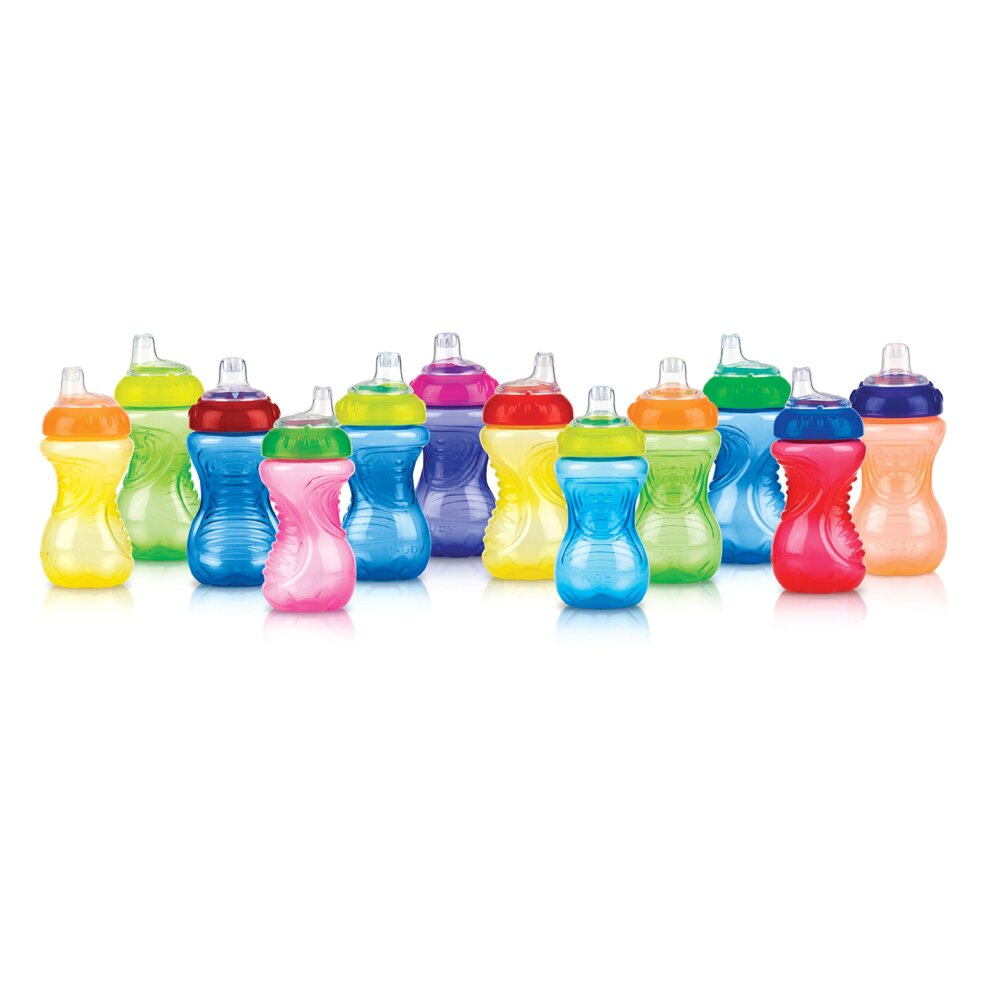 Nuby No-Spill Easy Grip Cup, 10 Ounce, Colors May Vary, 1 Pack