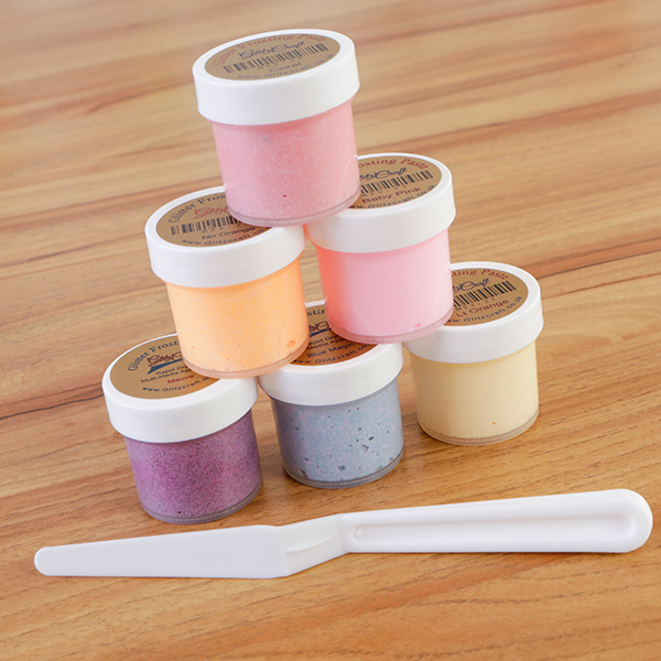 Glitz Crafts Glitter Paste in Fresh and Funky Colours - 6 x 30ml and 1 Palette Knife