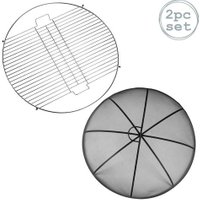 Harbour Housewares 2 Piece Fire Pit Grill & Spark Guard Set | 72.5cm