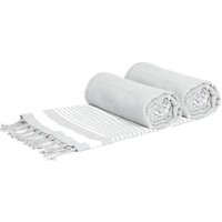 Nicola Spring Deluxe Turkish Cotton Bath Towels | Grey | Pack of 2