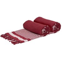 Nicola Spring Deluxe Turkish Cotton Bath Towels | Burgundy | Pack of 2