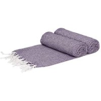 Nicola Spring Turkish Cotton Bath Towels | Purple Diamond | Pack of 2