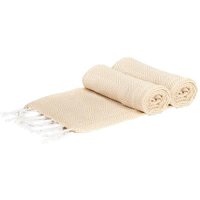 Nicola Spring Turkish Cotton Bath Towels | Beige Diamond | Pack of 2