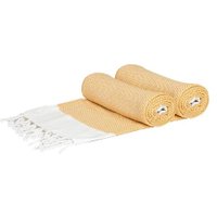 Nicola Spring Turkish Cotton Bath Towels | Yellow Zig Zag | Pack of 2