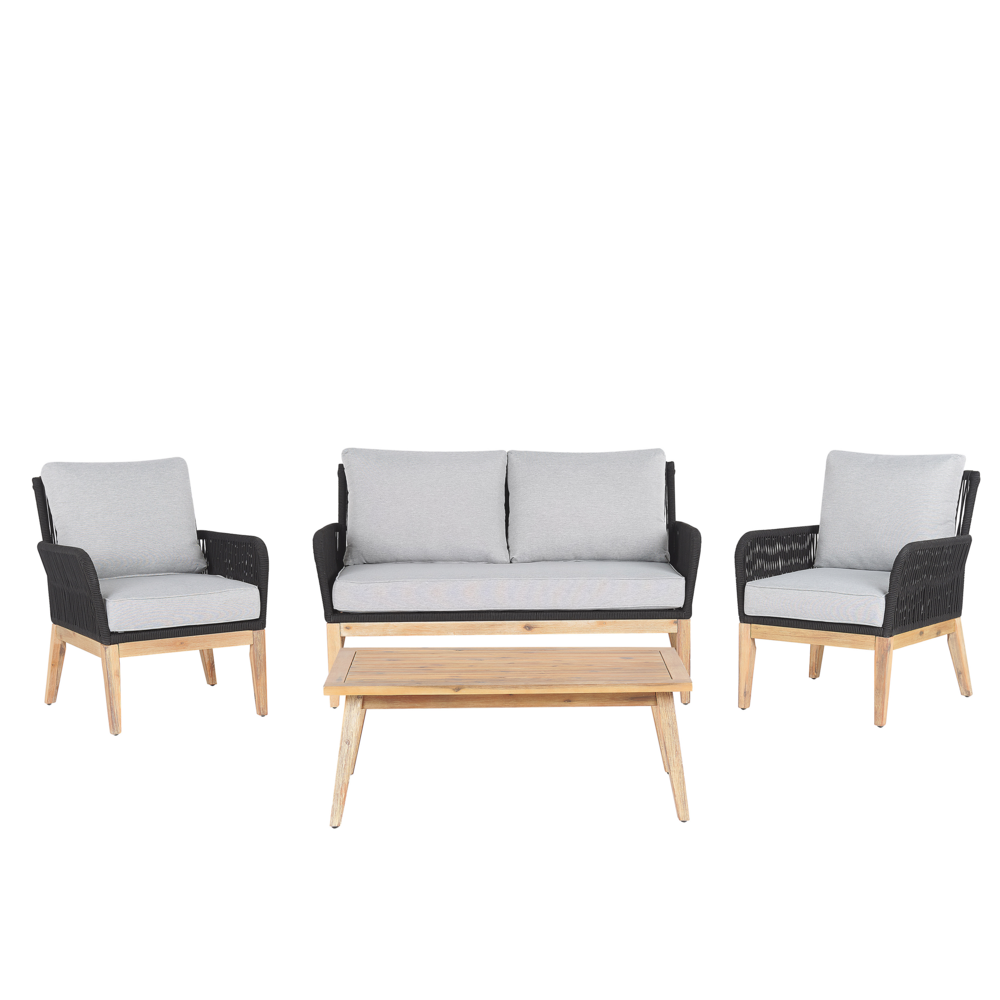 Beliani Loungeset acacia grijs MERANO II