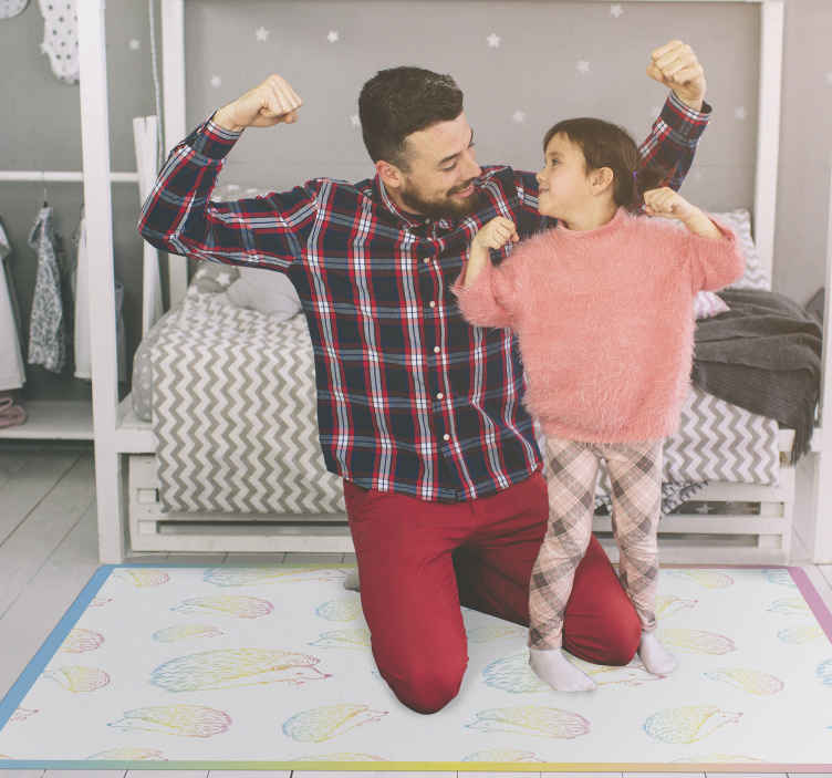 Stekelvarken in verschillende kleuren vinyl tapijt