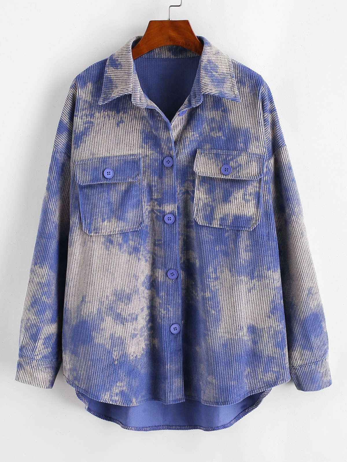 Zaful Tie Dye Corduroy Hemd-Jacken | M