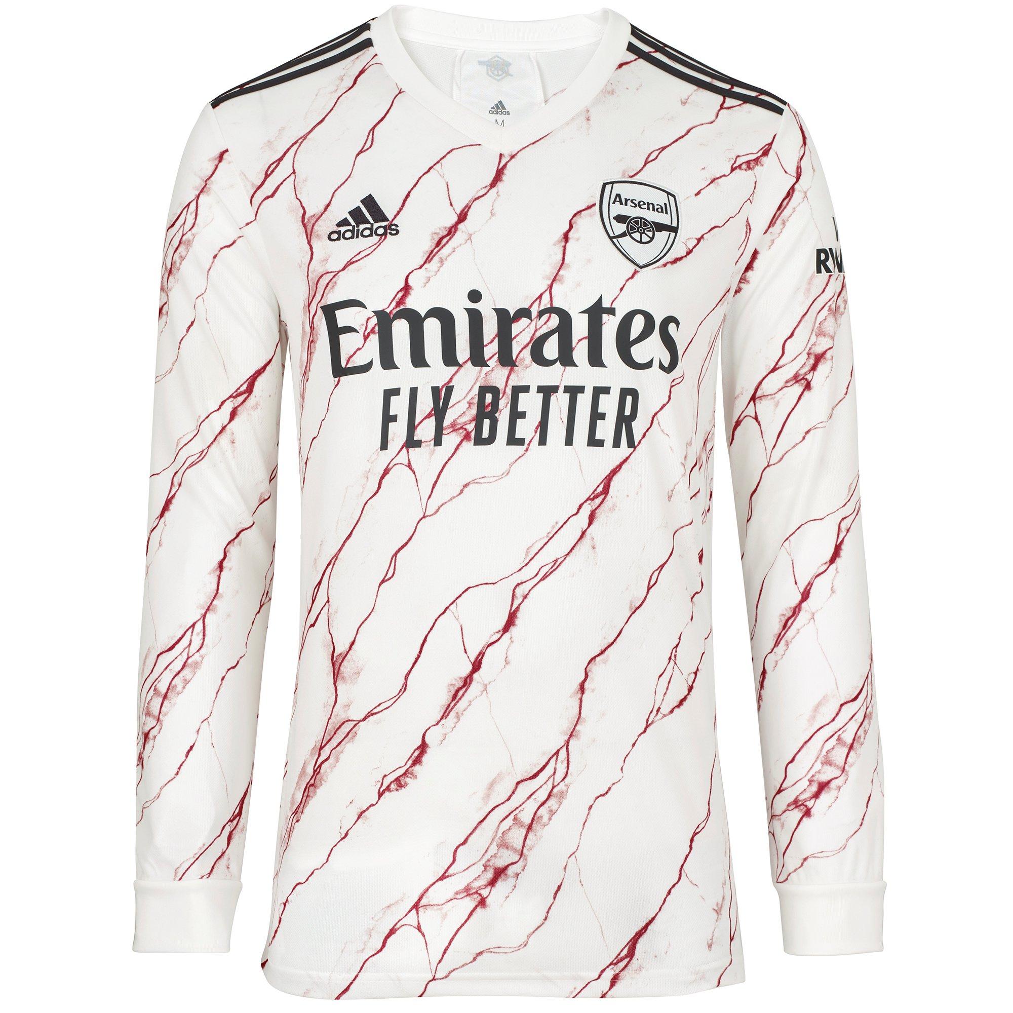 Arsenal Adidas  Adult 20/21 Long Sleeved Away Shirt XS, White