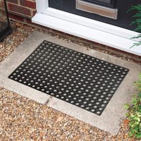 Nicola Spring Heavy Duty Rubber Door Mat | 80 x 60cm | Black