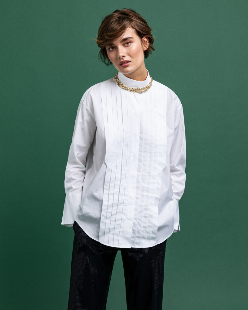 GANT Camicia Da Smoking Plissettata | Donna  WHITE  UK 6