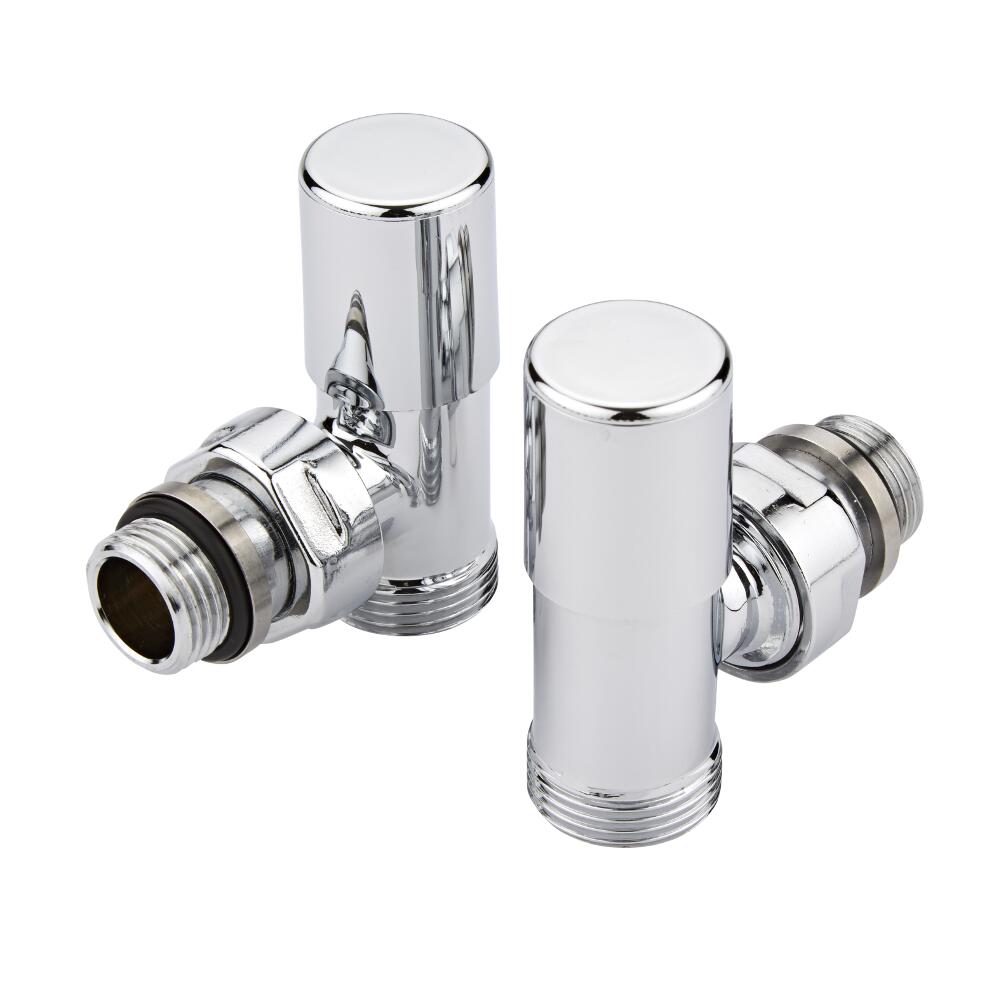 Par de Llaves Angulares Manuales Cromadas para Radiador con Adaptador - Pex y Multicapa de 12mm