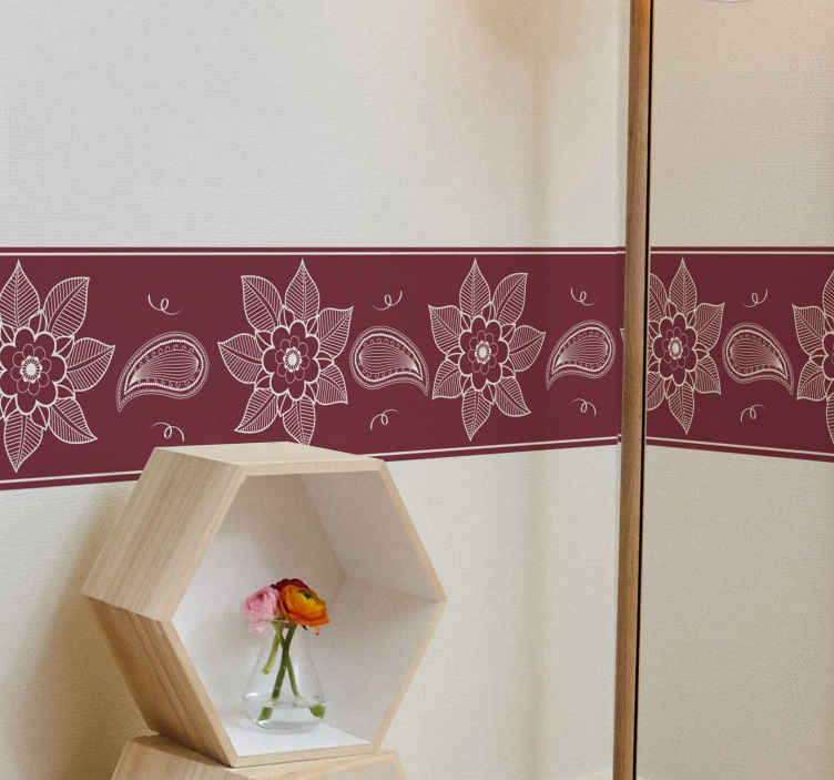 Wandstickers ornamenten Prachtige paisley bloemen