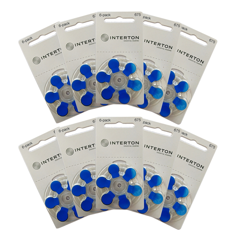 HearingDirect Interton Hearing Aid Batteries Size 675 Pack of 60