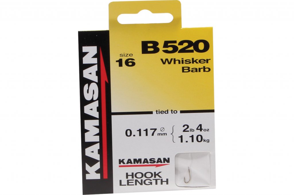 Kamasan B520 Crystal Barbed Hooks to Nylon