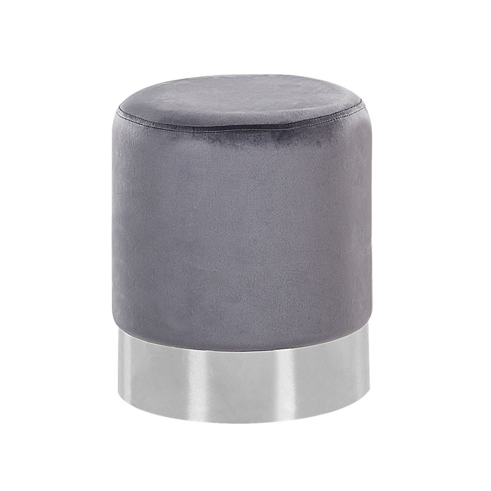 Beliani Poef fluweel grijs BRIGITTE