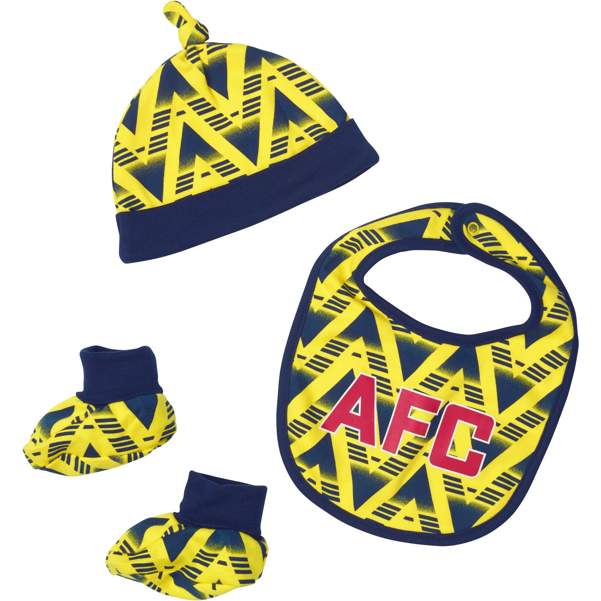Arsenal Baby Bruised Banana Hat Bib Bootee Set 6-12, Navy