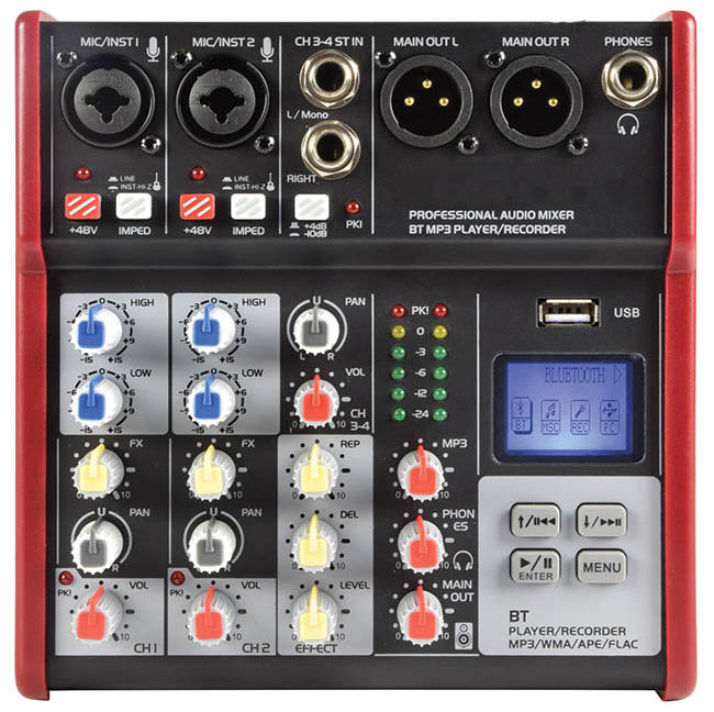 Citronic Compact 4 Channel Mixer with USB & Bluetooth