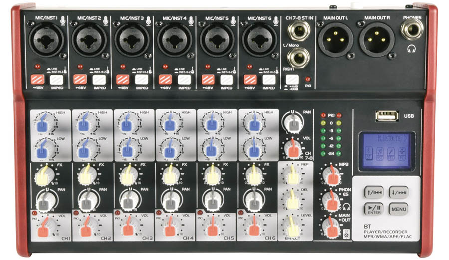 Citronic Compact 8 Channel Mixer with USB & Bluetooth