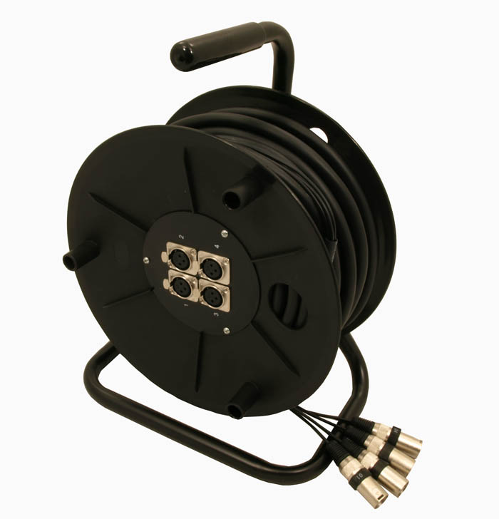 Cobra Microphone Snake Lead On Reel 25m 4 Inputs