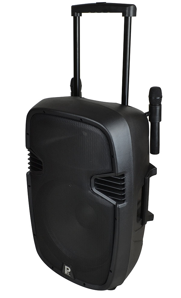 PPA 15 Inch Battery Powered PA System with Two Radio Microphones