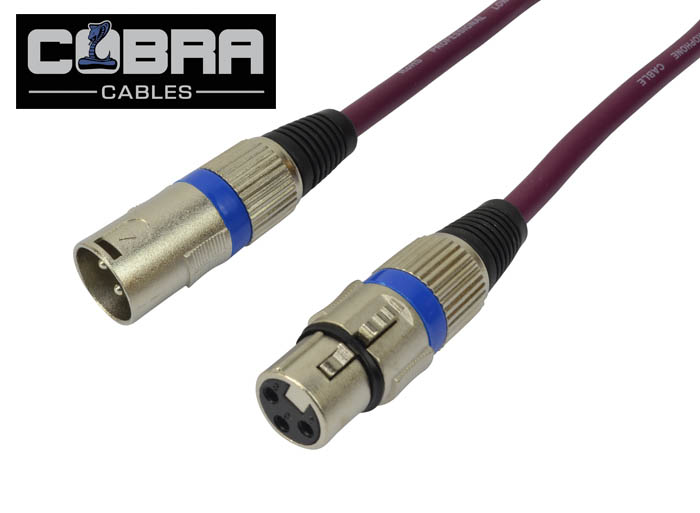 Cobra Cables Balanced XLR Mic Lead 3m Purple
