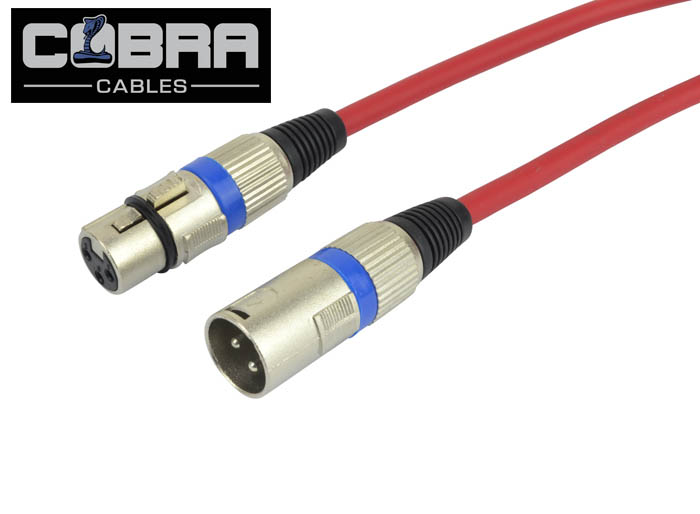 Cobra Cables Balanced XLR Mic Lead 10m Red