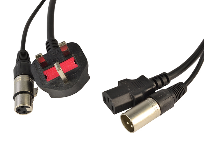 Cobra Cables Combined Audio and Power Cable with XLR's and 13 amp Plug 10 Metres