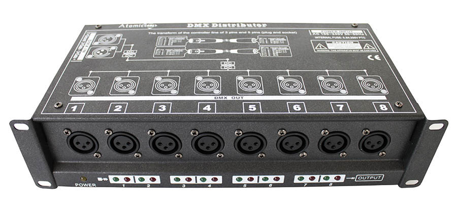 Atomic4dj 8 Way DMX Splitter and Booster by Atomic