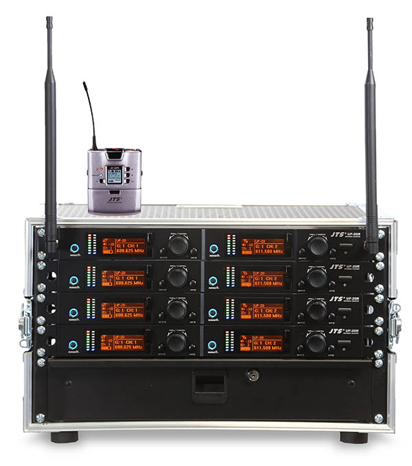 JTS UF-20R Rack n Ready Microphone System 8 Channel Belt Pack