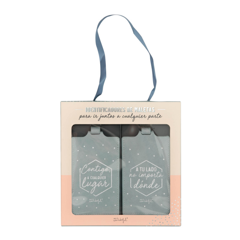 Mr Wonderful Set de 2 etiquetas para equipaje - Para ir juntos a cualquier parte
