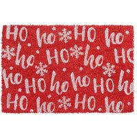 Nicola Spring Christmas Door Mat | 60 x 40cm | Ho Ho Ho | Red