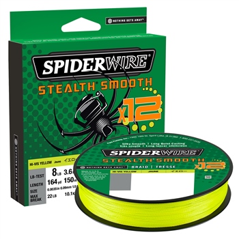 Spiderwire Stealth Smooth 12 Hi-Vis Yellow Braid 150m | Yellow | 150m
